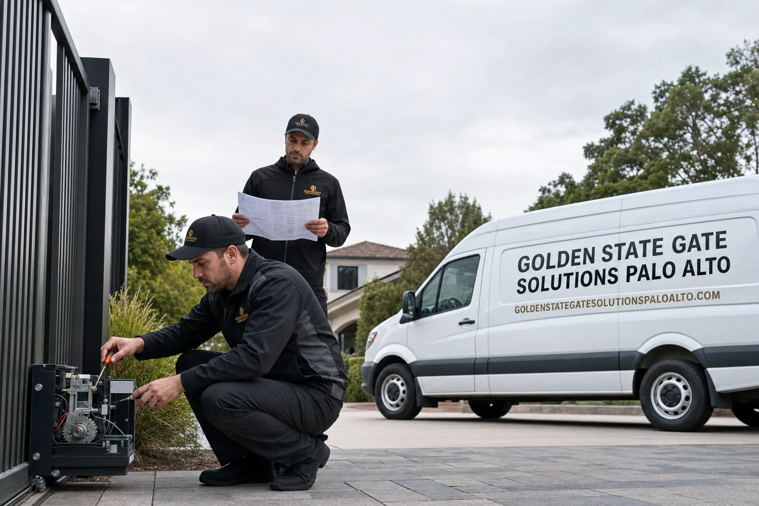 Golden State Gate Solutions Palo Alto service vehicle and crew in Palo Alto, CA